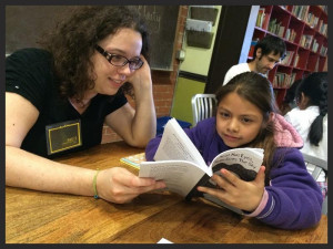 Centaur Club member Kati works with student Genesis during tutoring